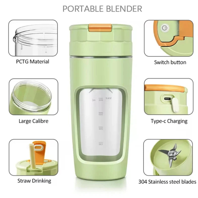 Automatic Plastic Paper Juice Away Juicing Cups Extractor Wholesale 600ml Online Mixer Portable USB Rechargeable Juice Blender
